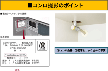 コンロ 撮影ポイント